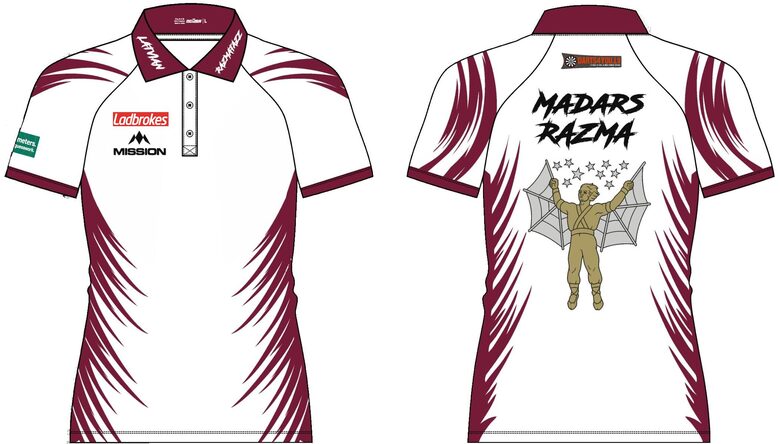 Madara Razma parakstīts PDC UK Open 2025 lietots krekls